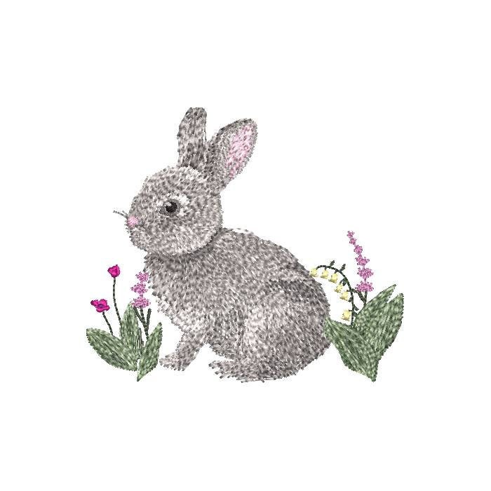 Rabbit Machine Embroidery Design - Etsy