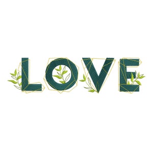 6 Sizes &quot;Love&quot; Machine Embroidery Design