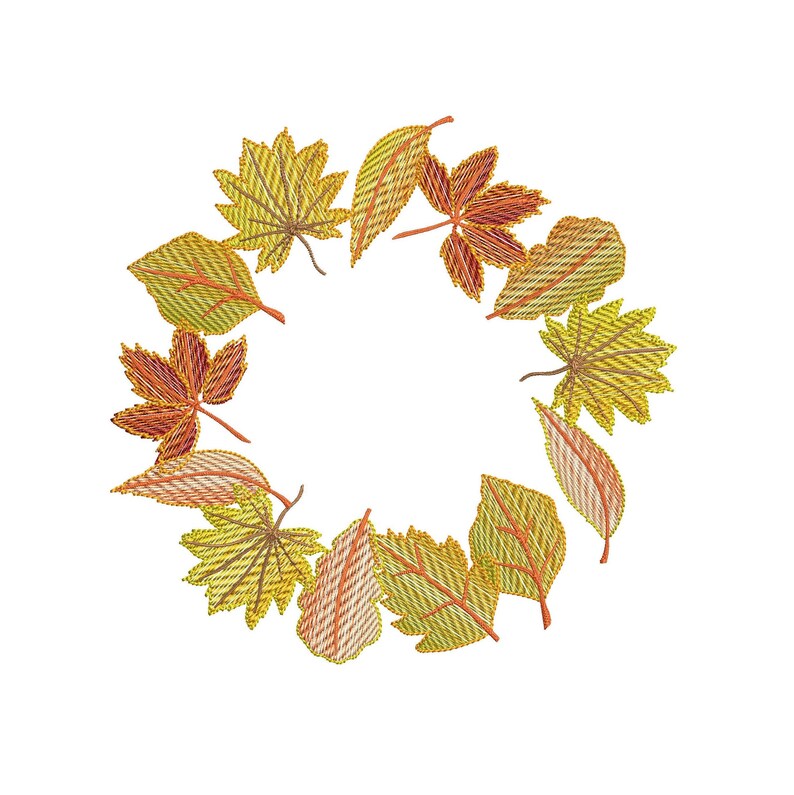4 Sizes "autumn Leaves" Machine Embroidery Design - Etsy