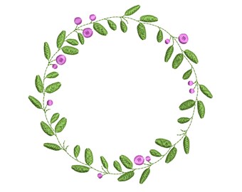 14 Sizes "Wreath with Berries" Machine Embroidery Design