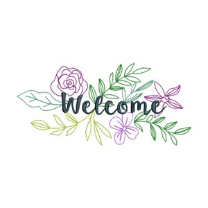 7 Sizes &quot;Welcome&quot; Machine Embroidery Design