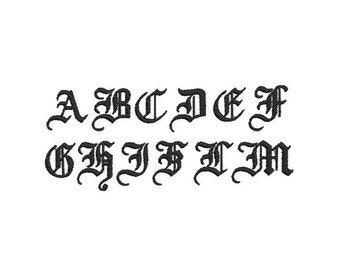 2 Sizes "Gothic Font" Machine Embroidery Design