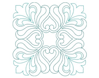 14 Sizes "Ornamental Quilt Block" Triple Stitch Machine Embroidery Design