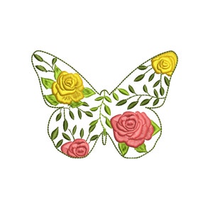 5 Sizes &quot;Floral Butterfly&quot; Machine Embroidery Design