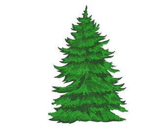 10 Sizes "Realistic Christmas Tree" Machine Embroidery Design