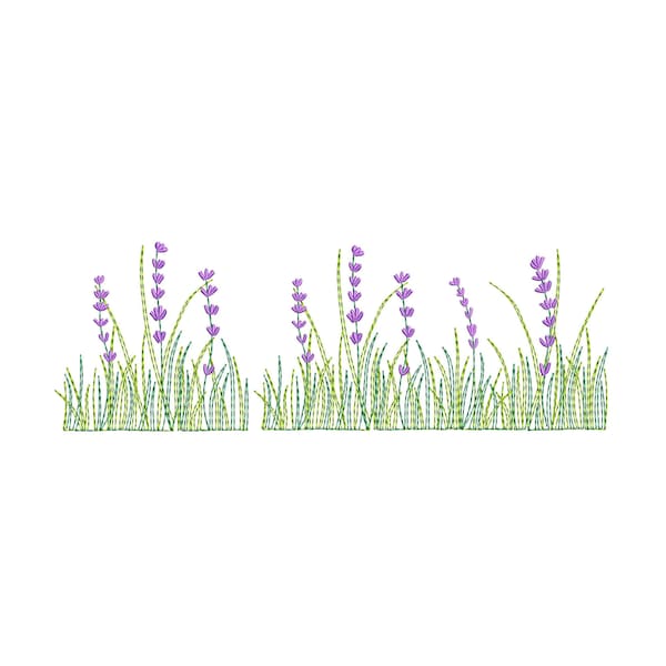 3 Sizes "Lavender Grass" 2 Individual Files Machine Embroidery Design