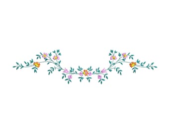 4 Sizes "Floral Border" Machine Embroidery Design