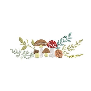 3 Sizes &quot;Mushroom Ornament&quot; Machine Embroidery Design