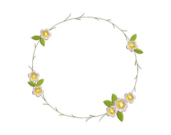 7 Sizes "Floral Wreath" Machine Embroidery Design