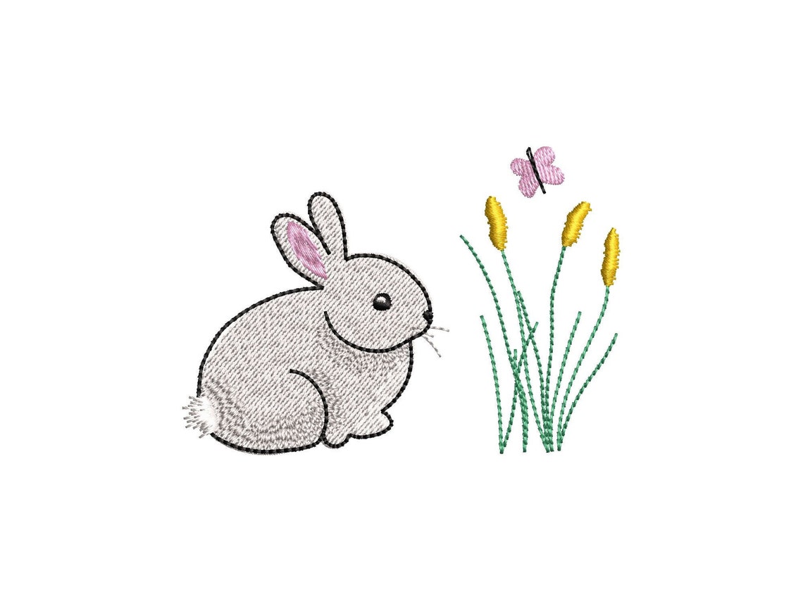 3 Sizes rabbit Machine Embroidery Design | Etsy