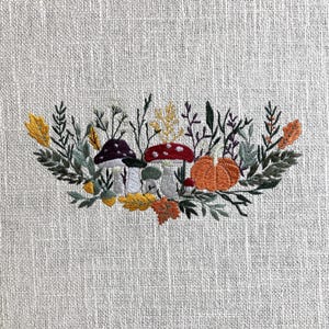 Forest Mushrooms / Acorns & Plants / 6 Sizes / Machine Embroidery / Instant Download
