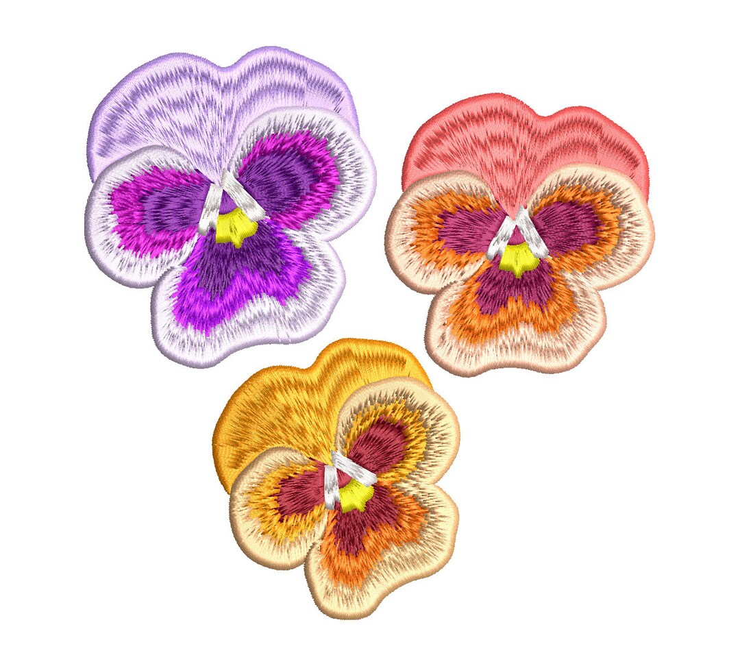 6 Sizes pansy Machine Embroidery Design Etsy