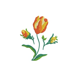 3 Sizes &quot;Tulips&quot; Machine Embroidery Design