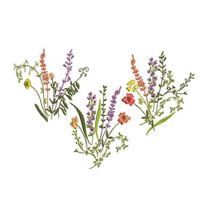 4 Größen ""Wild Flower Bouquet"" Stickdatei, Stickdatei."