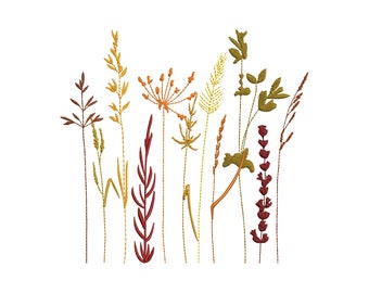 10 Größen "Herbstgras" Stickdatei + 11 individuelle Designs
