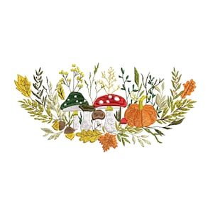 6 Sizes "Forest Mushrooms" Machine Embroidery Design