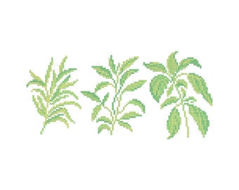 Double Cross-Stitch "Plants" Machine Embroidery Design