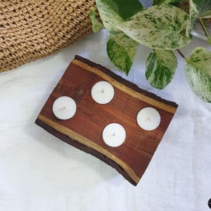 Natural Timber Tealight Holder | Option A