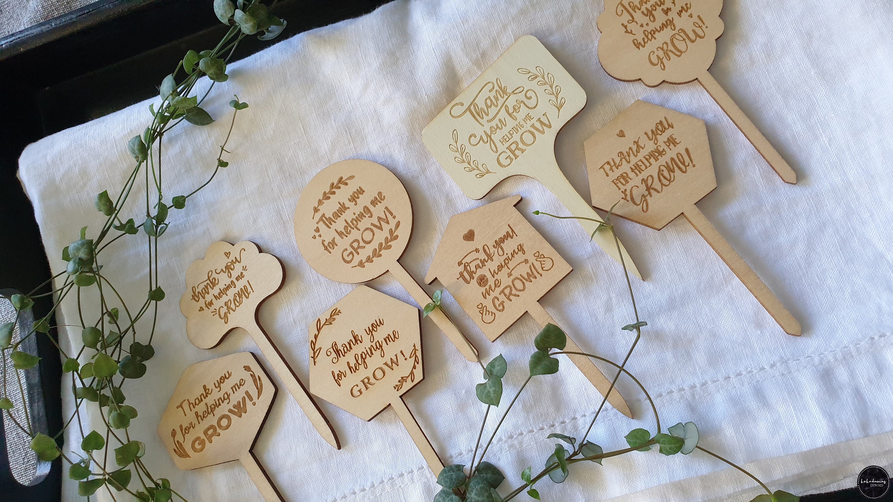 Thank You for Helping Me Grow Wooden Plant Label | 8 Designs
