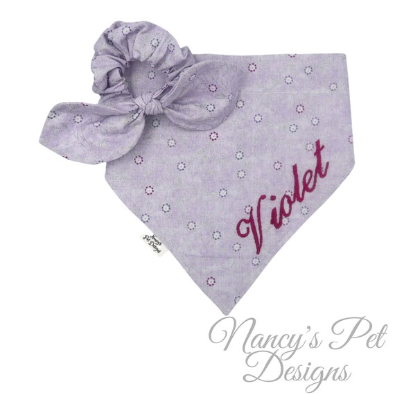 Purple floral dog bandana purple over the collar bandana Etsy