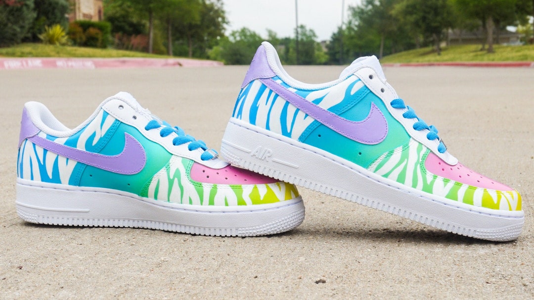 Nike Rainbow Zebra Print Low-Top Sneakers Nike Zebra Animal Print Sneakers for Women for sale | eBay main image 4