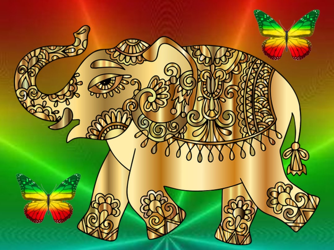 Elephant Butterfly, Rasta Wall Art, Bob Marley Art Collectibles - Etsy