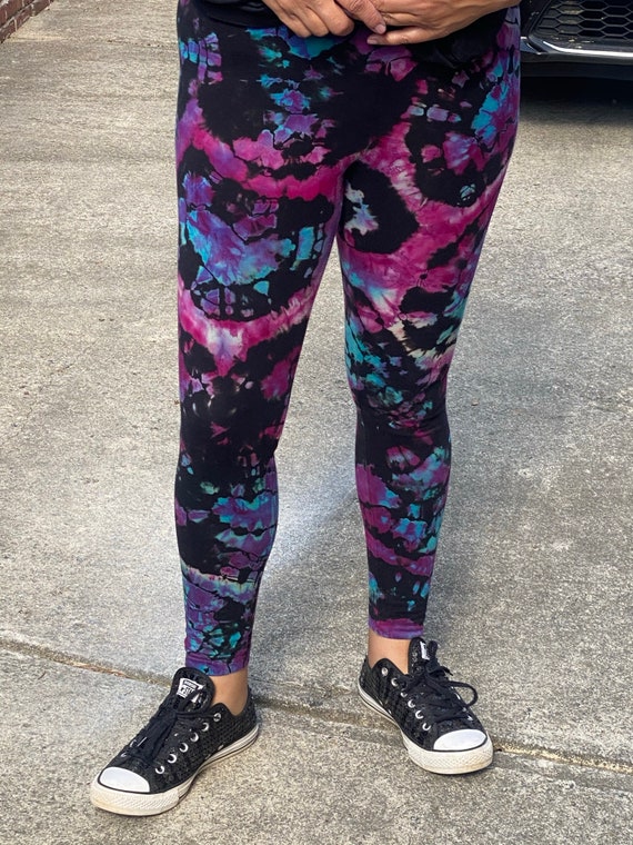 Tie Dye Black Leggings | Etsy Australia
