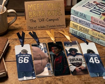Segnalibri per studenti fuori dal campus / 20 segnalibri / Pronti per il download / Storia d'amore a tema hockey / Regalo per amanti dei libri