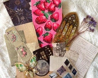 Strawberry Dreams | Dreamer Snail Mail Club | Oil Pastel Artwork Print | Stationary Stickers Junk Journaling
