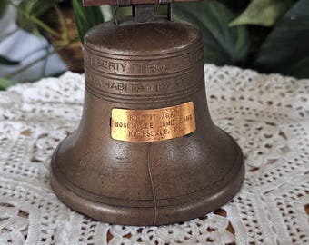 Vintage Liberty Bell Coin Bank – Honesdale Dime Bank Advertising Souvenir