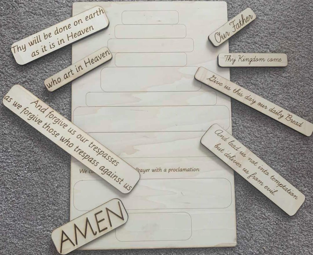 Our Father - Lord's Prayer - Mute Board and Movable Pieces for