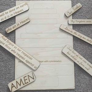 Our Father - Lord's Prayer - Mute Board and Movable Pieces for Meditation
