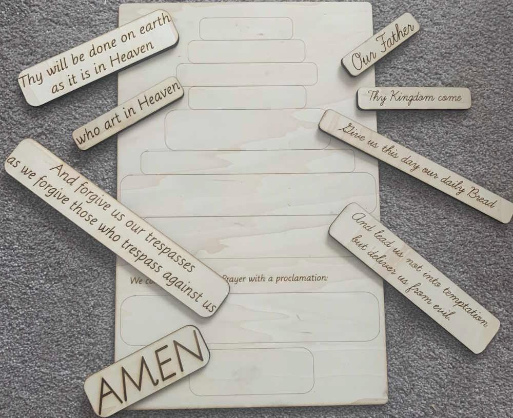 Our Father - Lord's Prayer - Mute Board and Movable Pieces for
