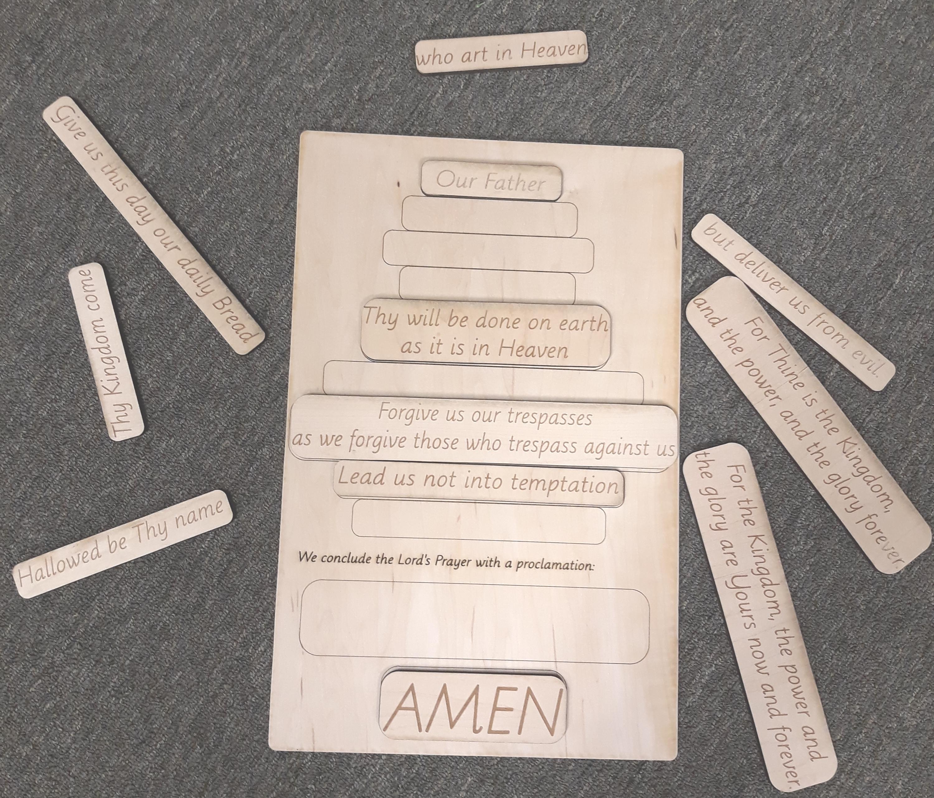 Our Father - Lord's Prayer - Mute Board and Movable Pieces for