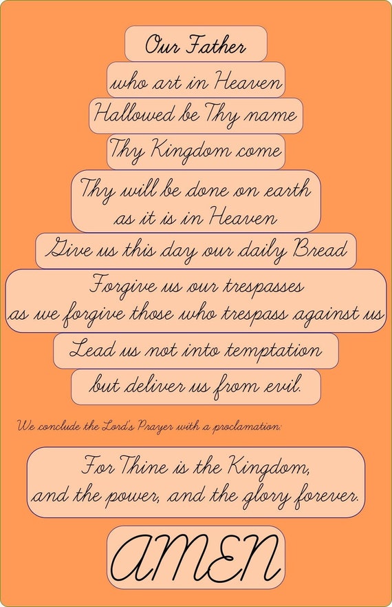 Our Father - Lord's Prayer - Mute Board and Movable Pieces for