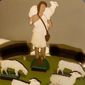 Good Shepherd and Found Sheep - Parables of Jesus - Painted Set - CGS Atrium, Godly Play, Young Children and Worship