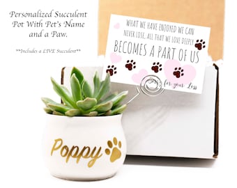 PET LOSS BOX.  Personalized Pet Gift. Succulent Gift Box.Live Succulent. Pet Loss. Sorry For Your Loss.Pet Gift. Pet Paw. Dog Loss.Cat Loss.