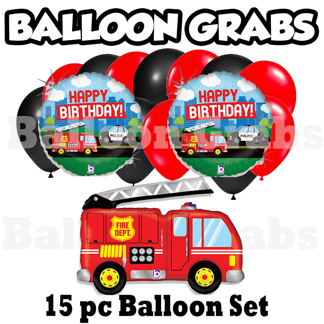 FeuerLKW alles Gute zum Geburtstag Bouquet Ballon Set mylar Etsy