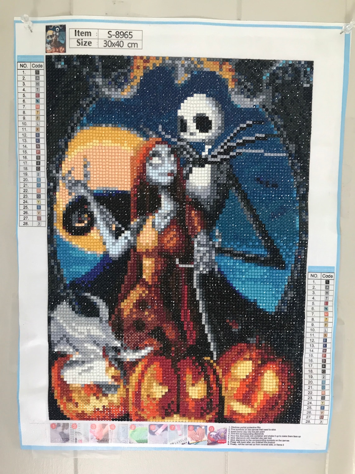 Completed Nightmare Before Christmas Diamond Painting.  Etsy
