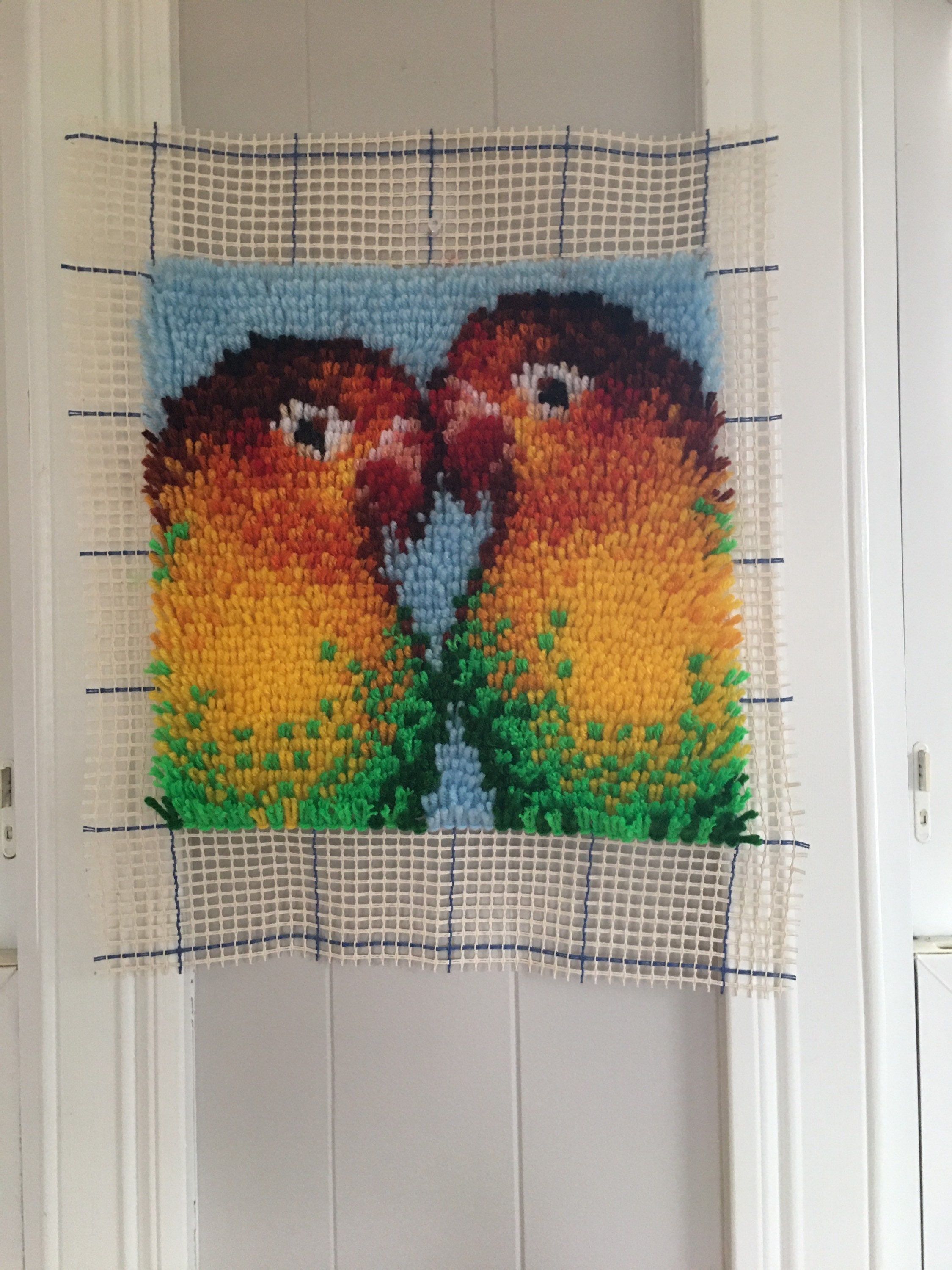 Parrot completed latch hook Etsy