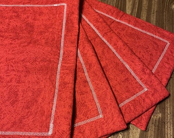 Christmas Placemats / Angels / Red / Set of 4