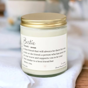 Bestie definition candle - candle favors - gift for best friend - best friend birthday gifts for her - scented candles