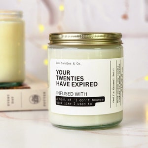 Funny 30th Birthday Candle – 'Your Twenties Have Expired' – Humorous Gift for 30 Year Olds – Unique Birthday Gift for Friends or Coworkers