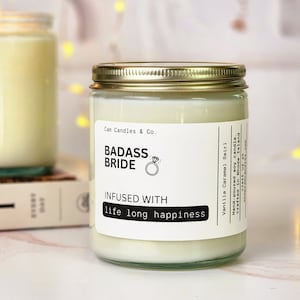 Badass Bride Candle, soy candle, candle for bride, gift for bride, bridal shower gift, bridal shower candle