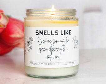 Your gonna be grandparents again! pregnancy announcement, second pregnancy announcement for parents, gift for grandparents, funny candles