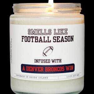 Denver Broncos Football Gift | Broncos Game Day Candle | Gifts For Him | NFL Gift Candle | Football Gift | Broncos Lucky Game Day Candle