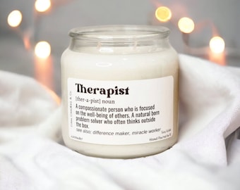 Therapist definition, gift for therapist, candle favors, therapist gift, handmade candles, scented candles, gifts for her, gifts for him