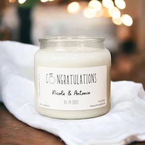 Engagement Gift, Customized Engagement gift, wedding candle, personalized wedding gift, engagement candle, engagement gift for couples