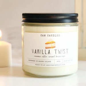 Vanilla Twist Soy Candle - vanilla candle - handmade candle - jar candle - cute candles - candles - vanilla soy candle - the best candles