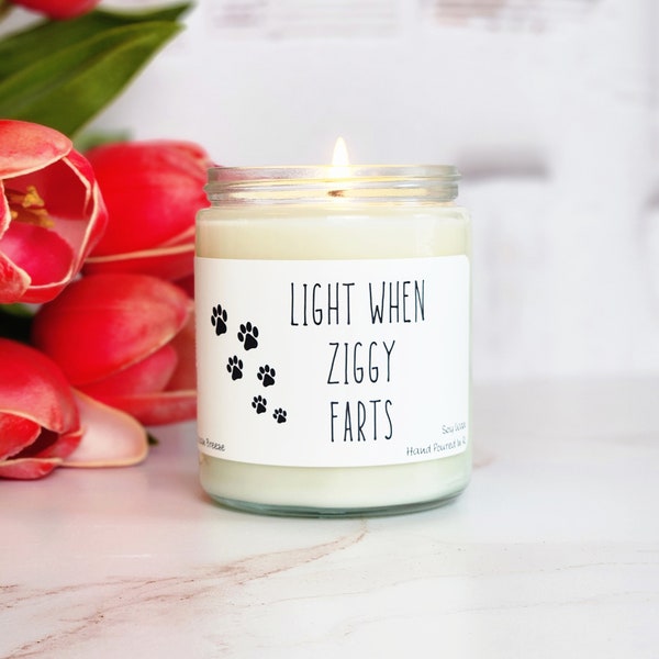 Light When Dog Farts Candle, Personalized Dog Mom Gift, Dog Lover Gift, Gift for Dog Owner, Funny Candles, Christmas gift for dog mom